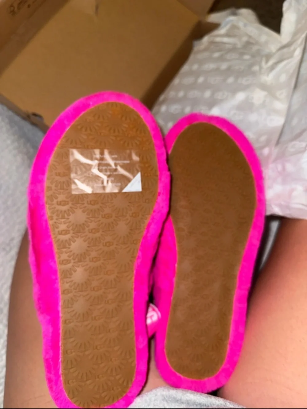 UGG Kids Plush Fluff Slide - Bright Pink